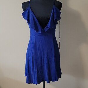 🟣Privacy Please Blue Spaghetti Strap Dress